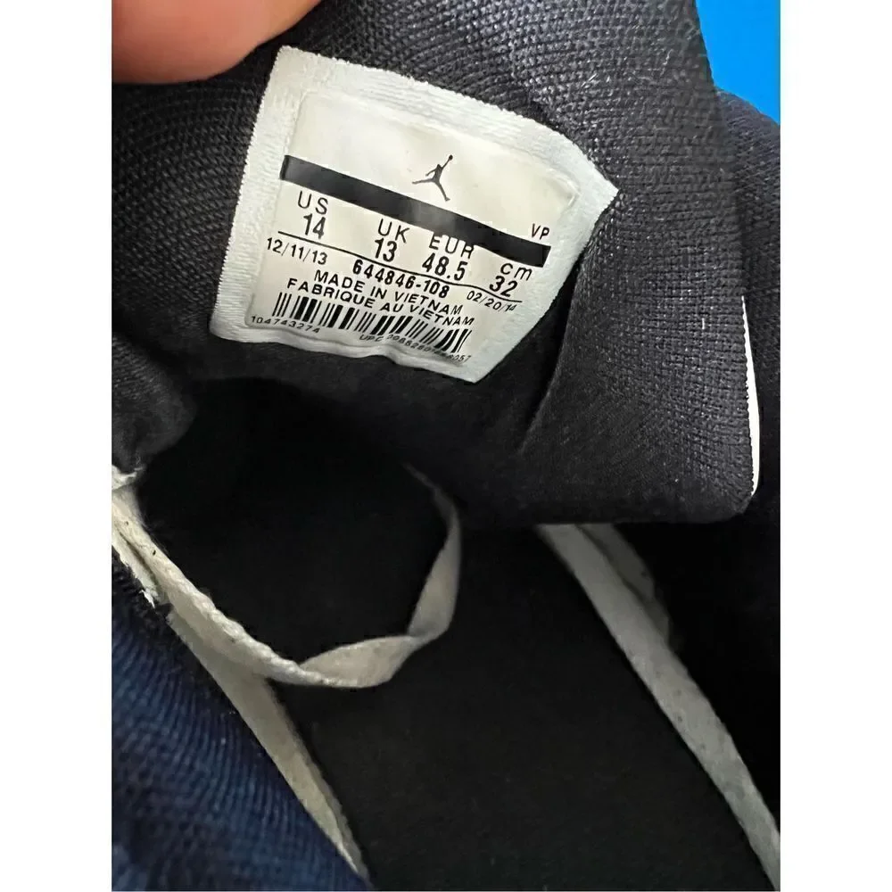 Jordan Flight 45 White Dark Concord Black Shoes 644846-108 Men Size 14